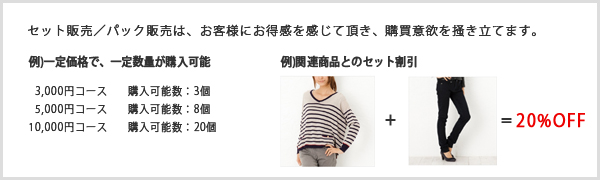セット販売／パック販売機能